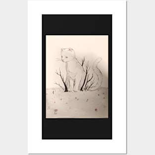 Large cat in forest Posters and Art